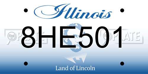 8HE501 Illinois License Plate