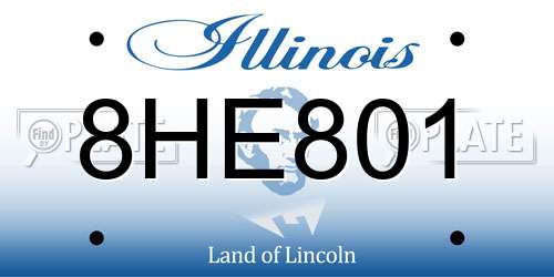 8HE801 Illinois License Plate