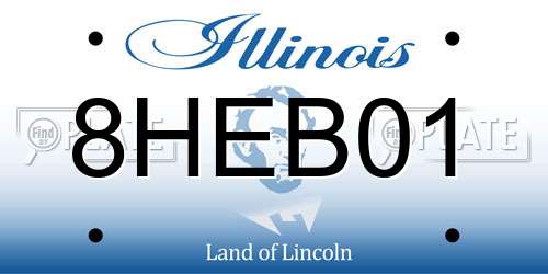 8HEB01 Illinois License Plate