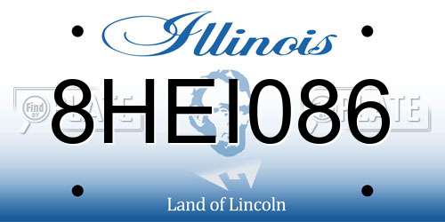 8HEI086 Illinois License Plate