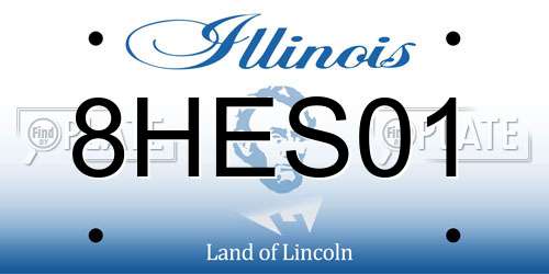 8HES01 Illinois License Plate