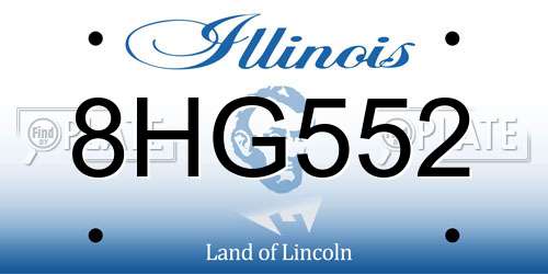 8HG552 Illinois License Plate