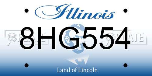 8HG554 Illinois License Plate