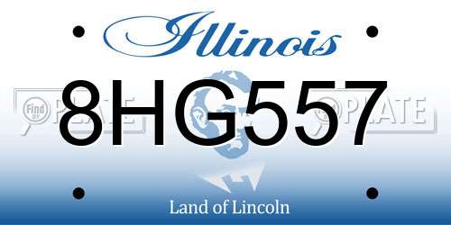 8HG557 Illinois License Plate