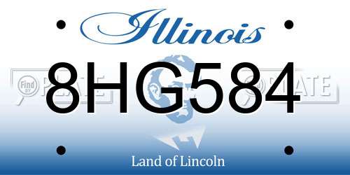 8HG584 Illinois License Plate
