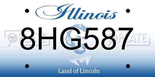 8HG587 Illinois License Plate