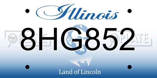 8HG852 Illinois License Plate