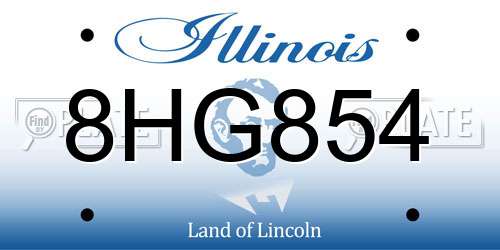 8HG854 Illinois License Plate