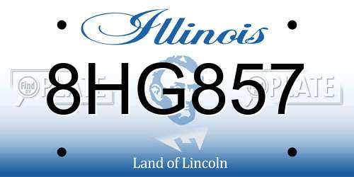 8HG857 Illinois License Plate