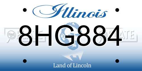 8HG884 Illinois License Plate