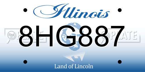 8HG887 Illinois License Plate