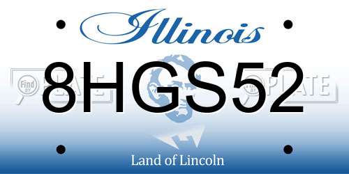 8HGS52 Illinois License Plate