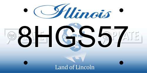 8HGS57 Illinois License Plate