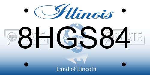 8HGS84 Illinois License Plate