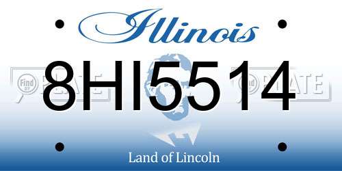 8HI5514 Illinois License Plate