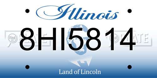 8HI5814 Illinois License Plate