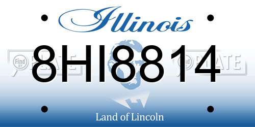 8HI8814 Illinois License Plate
