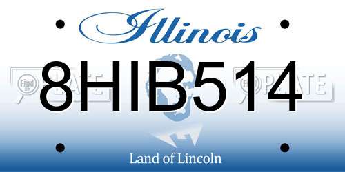 8HIB514 Illinois License Plate