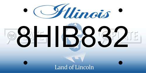 8HIB832 Illinois License Plate