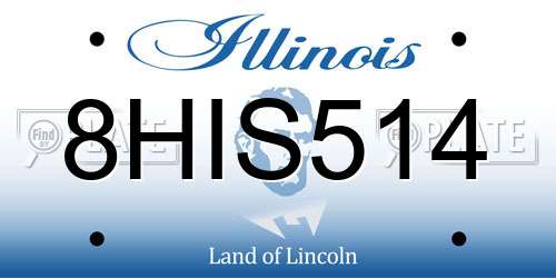 8HIS514 Illinois License Plate