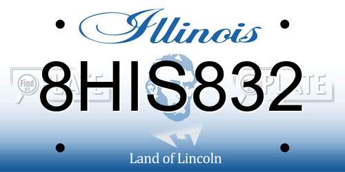 8HIS832 Illinois License Plate