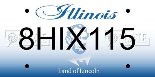 8HIX115 Illinois License Plate