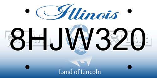 8HJW320 Illinois License Plate
