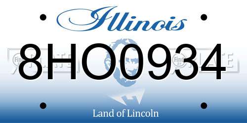8HO0934 Illinois License Plate