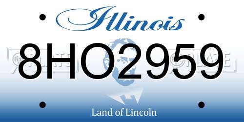 8HO2959 Illinois License Plate