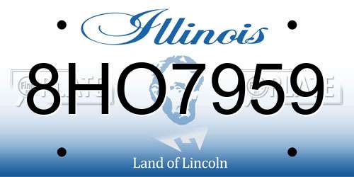 8HO7959 Illinois License Plate