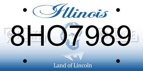 8HO7989 Illinois License Plate