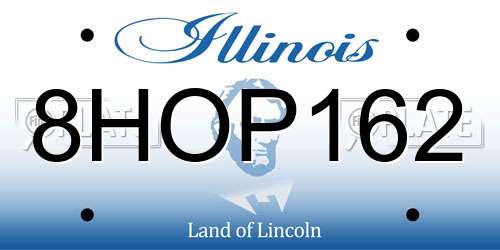 8HOP162 Illinois License Plate