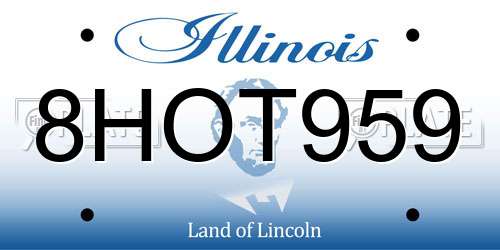 8HOT959 Illinois License Plate