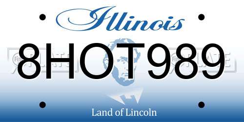 8HOT989 Illinois License Plate