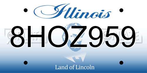8HOZ959 Illinois License Plate