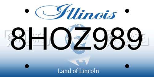 8HOZ989 Illinois License Plate