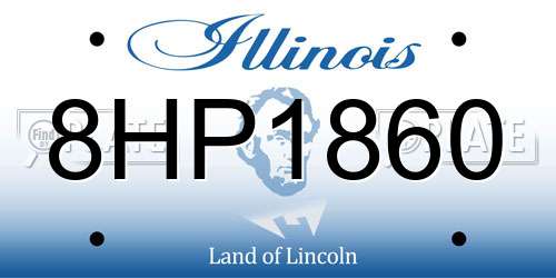 8HP1860 Illinois License Plate