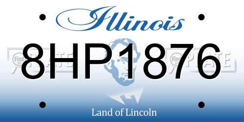 8HP1876 Illinois License Plate