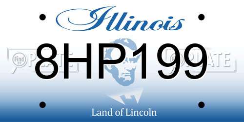 8HP199 Illinois License Plate