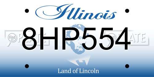 8HP554 Illinois License Plate