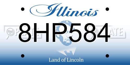 8HP584 Illinois License Plate