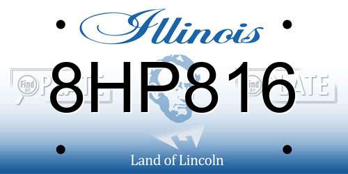 8HP816 Illinois License Plate