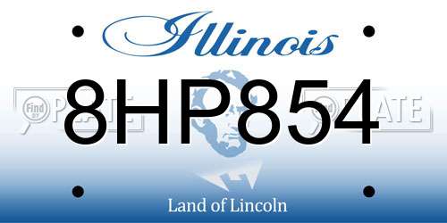 8HP854 Illinois License Plate