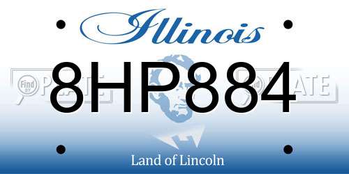8HP884 Illinois License Plate
