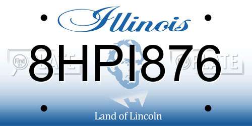 8HPI876 Illinois License Plate