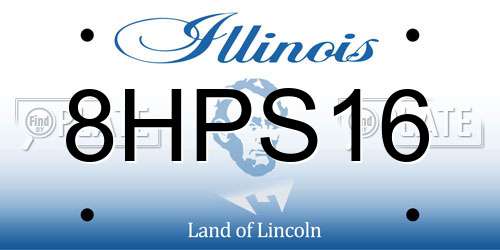 8HPS16 Illinois License Plate