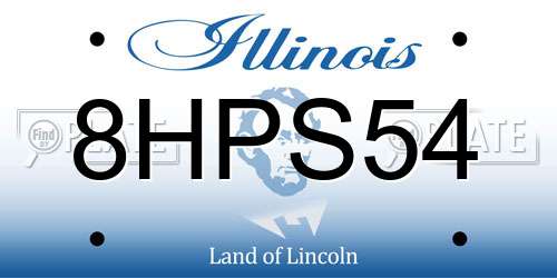 8HPS54 Illinois License Plate