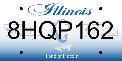 8HQP162 Illinois License Plate