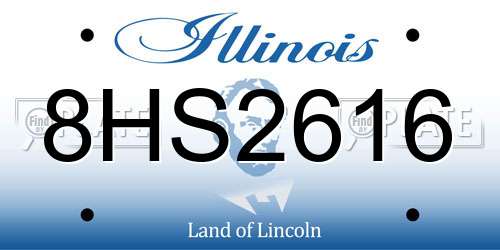 8HS2616 Illinois License Plate
