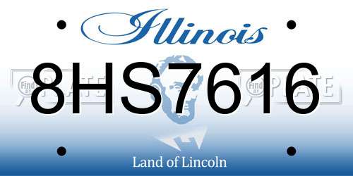 8HS7616 Illinois License Plate